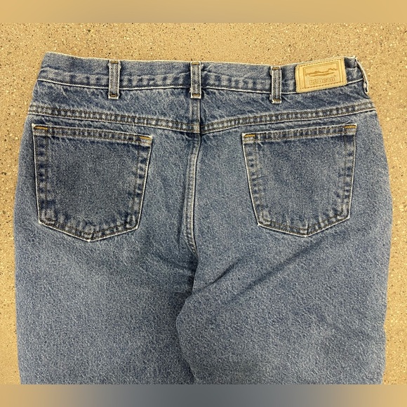 Vintage L.L. Bean Fleece Lined Light Wash Denim Blue Jeans - 36X30 Straight Leg - Picture 10 of 15